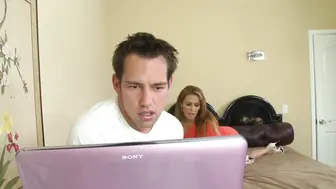 Sensual Encounter: Cameron Paige and Inari Vachs in a Passionate Moment with Johnny Castle