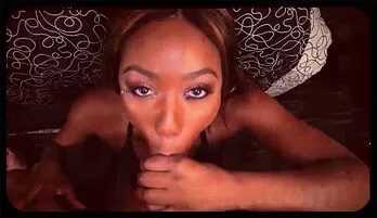 Sultry Ebony Vixen Chanell Heart Teases & Sucks with Passion