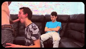 Hungry Twinks Treat Muscular Daddy to Intense Double Blowjob