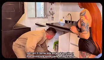 Seductive Latina MILF Takes on Plumber's Big Tool