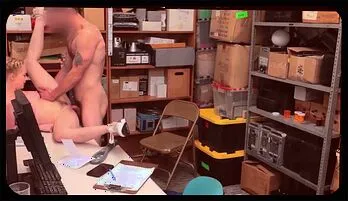 Blonde Security Guard Seduces Petite Shoplifter Athena Rayne