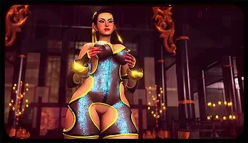 Seductive Chun Li Bodysuit Dance in Mystical Temple
