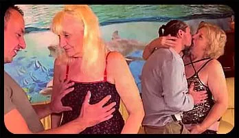 Spontaneous Groupsex Orgy with Two Horny Grannies and Their Big Dick Toyboys