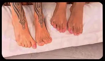 Lia Lin and Annabella Blue's Sizzling Foot Tease