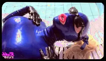 Sultry Latex Goddess Teases by the Pool in Fetish Fantasy