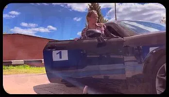 Spontaneous Outdoor Encounter: Blonde Beauty and Car Mechanic Heat Up the Scene