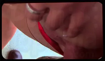 Ally Style in Red: Intense Blowjob and Explosive Cumshot