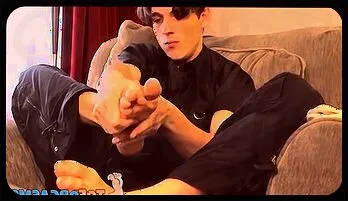 Twink's Erotic Foot Massage Leads to Massive Dick Stroking