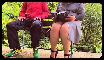 Sultry Mature Babe Gives Intense Outdoor Handjob in Public Park