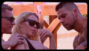 Sensual Threesome by the Pool with Busty Barbie and Angelo