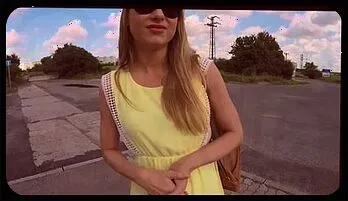 Blonde Russian Babe Gets Creampied Outside