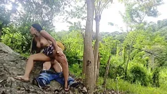 Stepdaughter's Busty Jungle Adventure with an Older Man