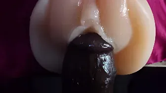 Massive Ebony Cock Close-Up in Slow Motion – Intense Solo Play