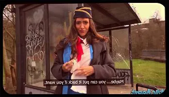 Public Agent - Coco Bae: Brunette Air Hostess Delivers Blistering POV Blowjob in Scorching Outdoor Setting
