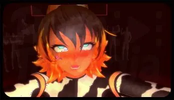 Intense Anime Wrestling Match with a Busty Milk Girl in the Cage