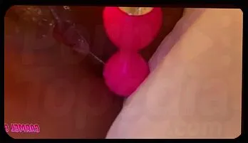 CarmelCreamz Plays with Pink Vaginal Balls and Vibrates Her Clit to Ecstasy