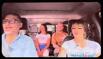 Ebony Goddess Devours Blonde's Cock in Car, Friends Watch in Amusement