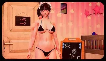 Seductive Housekeeper Mio Delivers Steamy Thighjob & Missionary in Nylon Lingerie – 3D Hentai Fantasy