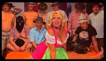 Flexible Big Boob MILF in Wild Lederhosen Gangbang Party