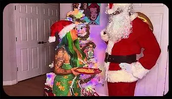 Latina Milf Gets Milked by Santa: Hot Interracial Action!