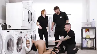Horny Hostel: Interracial Sex Frenzy in the Laundry Room with Jasmine Sherni